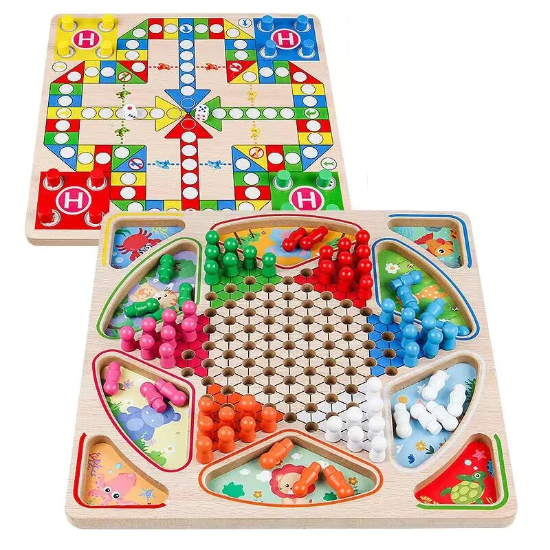 Board Game Catan - 2-in-1 doppelseitiges Mini-Schachspiel, Schachbrettmuster, fliegendes Schach